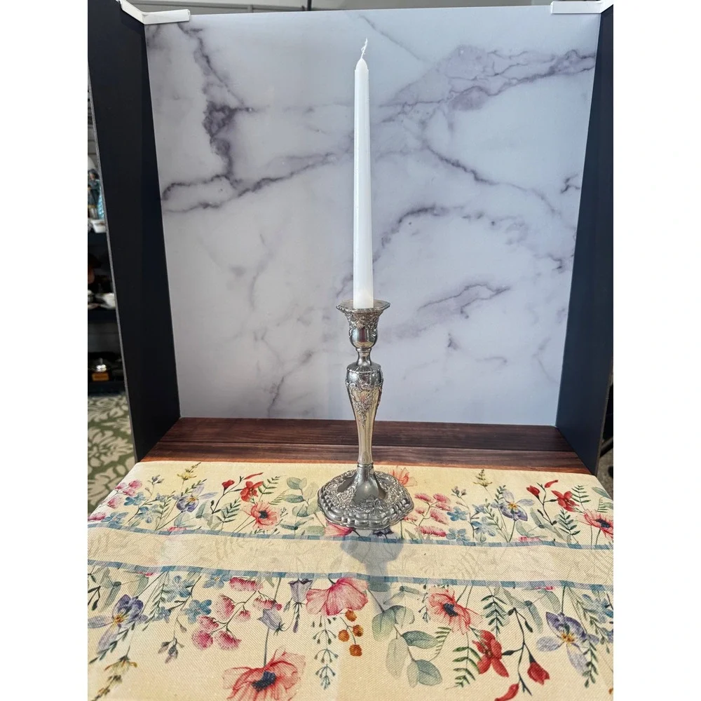 Vintage Cut Glass Bowl Silverplated Rim,  candlestick‎ curated grouping